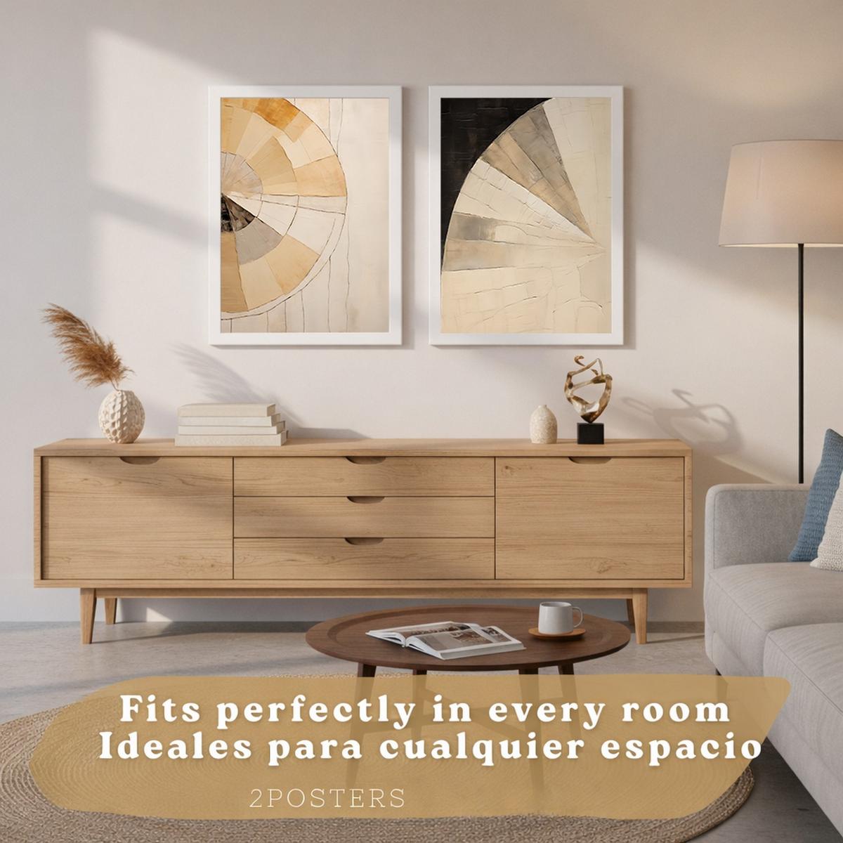 POSTER Set of 2 Abstract Wall Art Prints Modern Living Room Bedroom Kitchen Bathroom Decor Rahmenlos A4 - Klar, Papier (29.7/1/21cm) - Nacnic