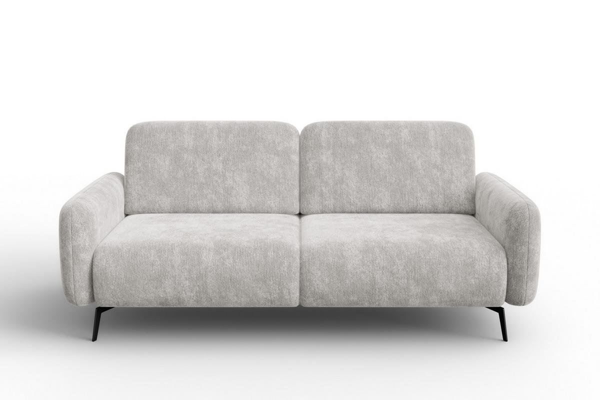 SOFA FEBE 3-Sitzer, hellgrauer Chenille-Stoff - Hellgrau/Schwarz, Holz/Textil (190/82/96cm) - Wozimo