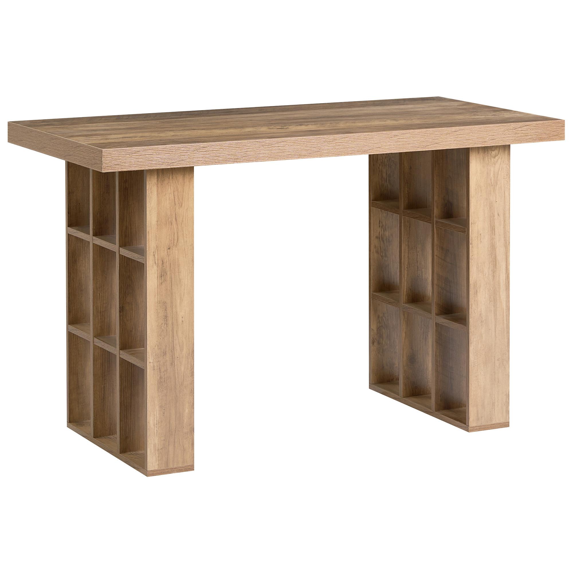 SCHREIBTISCH Hellbraun 120/60 cm mit Fächern Elura - Braun, Holzwerkstoff (60/120/75cm) - Beliani