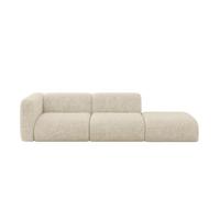 SOFA Ottomane Links MIRA-S3 296x89x70 Creme Velours - Creme/Schwarz, Holzwerkstoff/Kunststoff (296/70/89cm) - ALTDECOR
