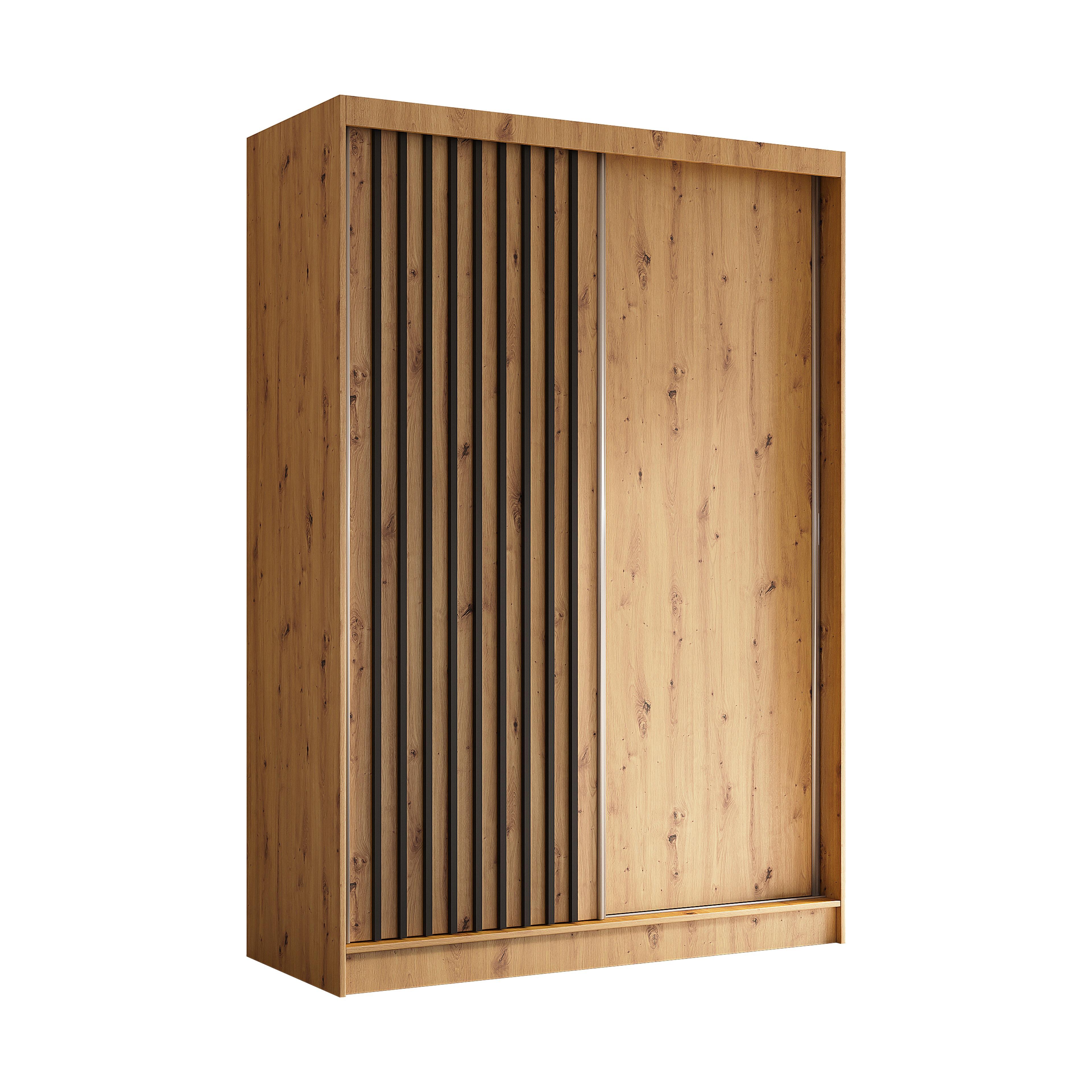 SCHWEBETÜRENSCHRANK LAMELLO 150/216/61 cm 2-türig Eiche Artisan - Eiche Artisan, Holzwerkstoff (150/216/61cm) - MASSENO