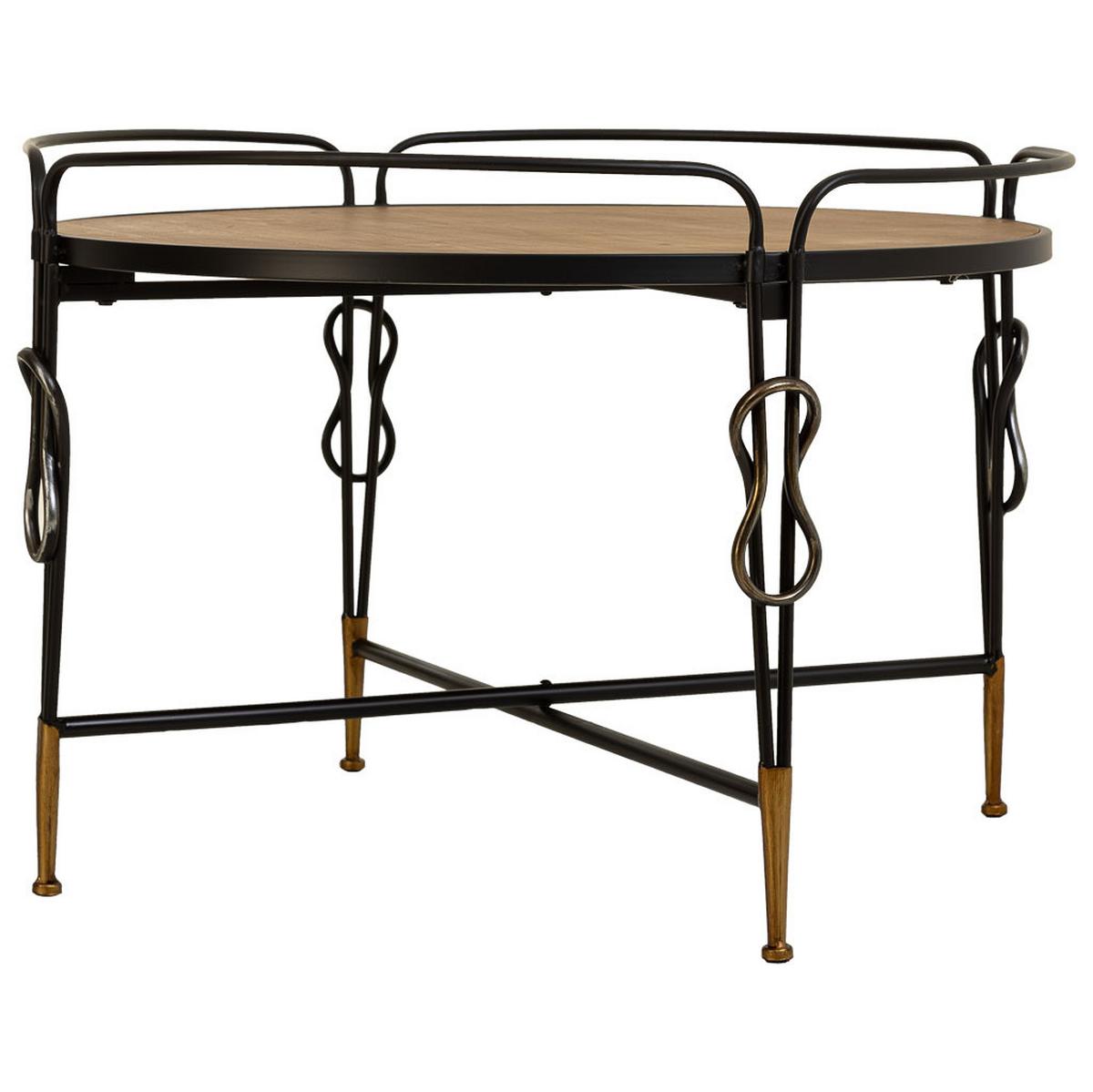 TISCH aus Metall und Holz, schwarz, 78x53cm - Schwarz, Holz (78/78/53cm) - Wanderlust