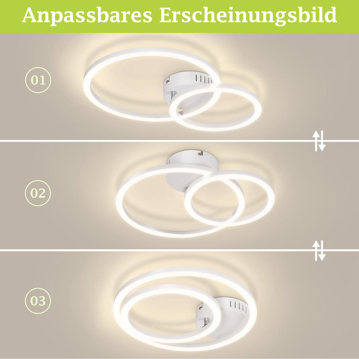LED DECKENLEUCHTE Nrelis 40.5/30/6.7 cm - Weiß, Kunststoff (40.5/30/6.7cm) - ZMH