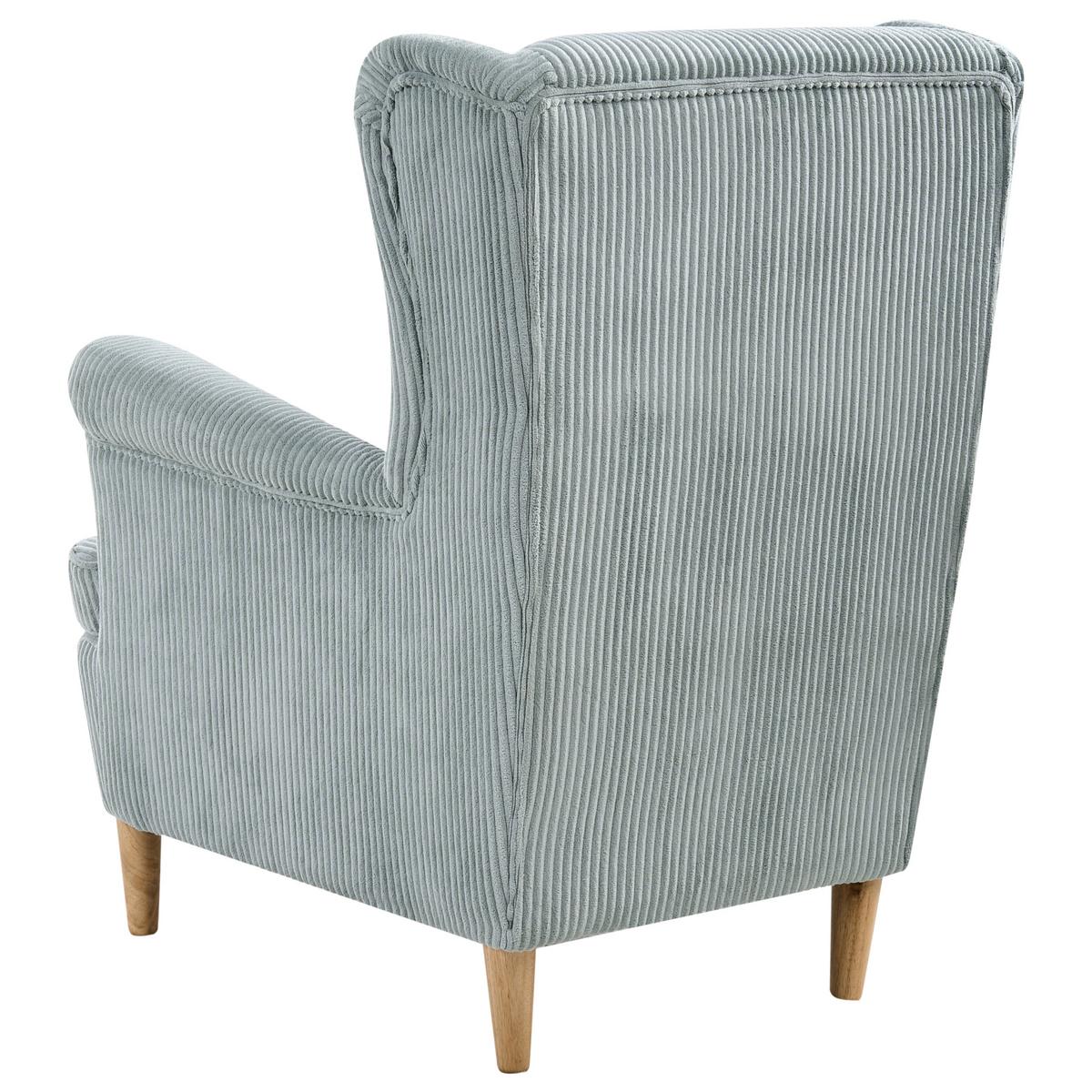 OHRENSESSEL Hellbraun Abson - Blau/Hellbraun, Textil (64/100/65cm) - Beliani