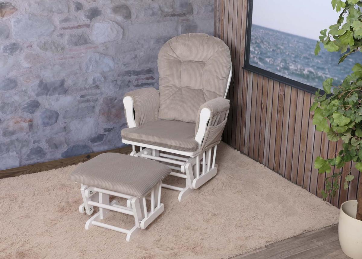 RELAXSESSEL Hellgrau, Weiß - Hellgrau/Weiß, Textil (74/103/71cm) - MCW