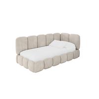 EINZELLBETT Jugendbett mit Bettkasten, Links - AVRY 80x200 Beige - Ecru/Beige, Holzwerkstoff/Textil (80/200cm) - ALTDECOR