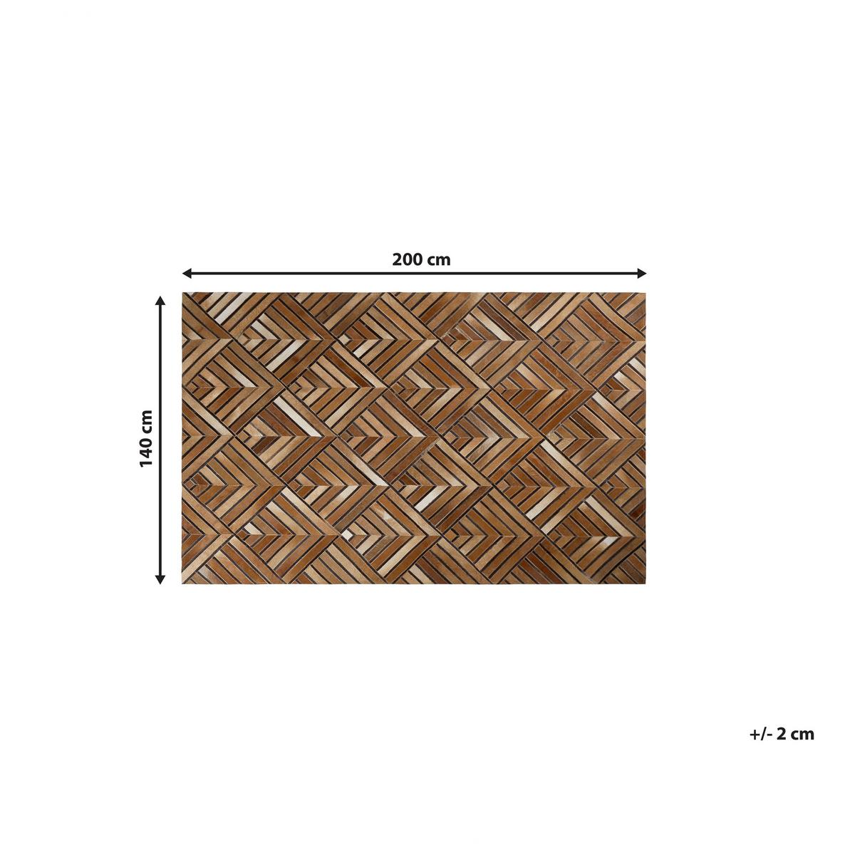 KURZFLOR-TEPPICH Tekir 200/140 cm - Braun, Fell (140/200cm) - Beliani