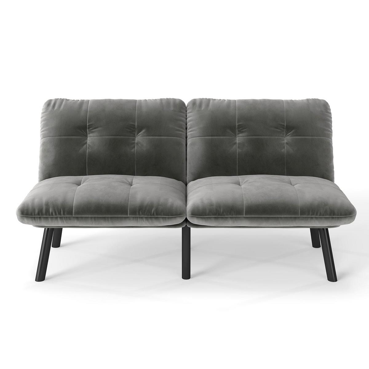 SCHLAFSOFA/SCHLAFSOFA aus Samtstoff, Grau - Grau, Textil (81/78/160cm) - Urban Meuble