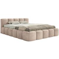 POLSTERBETT Cloudy Low Beige Samt, 120x200 cm - Beige/Schwarz, Kunststoff/Textil (120/200cm) - Selsey