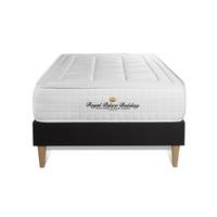 BETT Balmoral Memory-Schaum 90 x 190 cm h3 - Kit Bettgestell Schwarz - Beige/Schwarz, Karton/Holz (90/190cm) - ROYAL PALACE BEDDING
