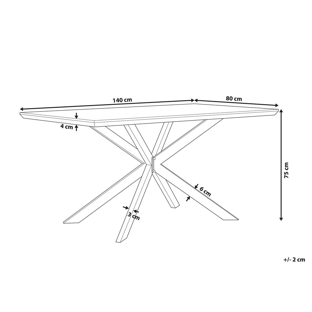 ESSTISCH 140/80/75 cm Dunkelbraun, Schwarz Rechteckig Spectra - Dunkelbraun, Holzwerkstoff (140/80/75cm) - Beliani