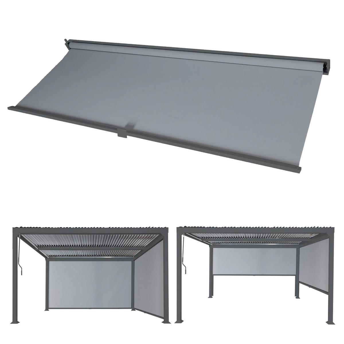 SEITENWAND FÜR PERGOLA Anthrazit - Anthrazit, Textil (338/206/1cm) - MCW