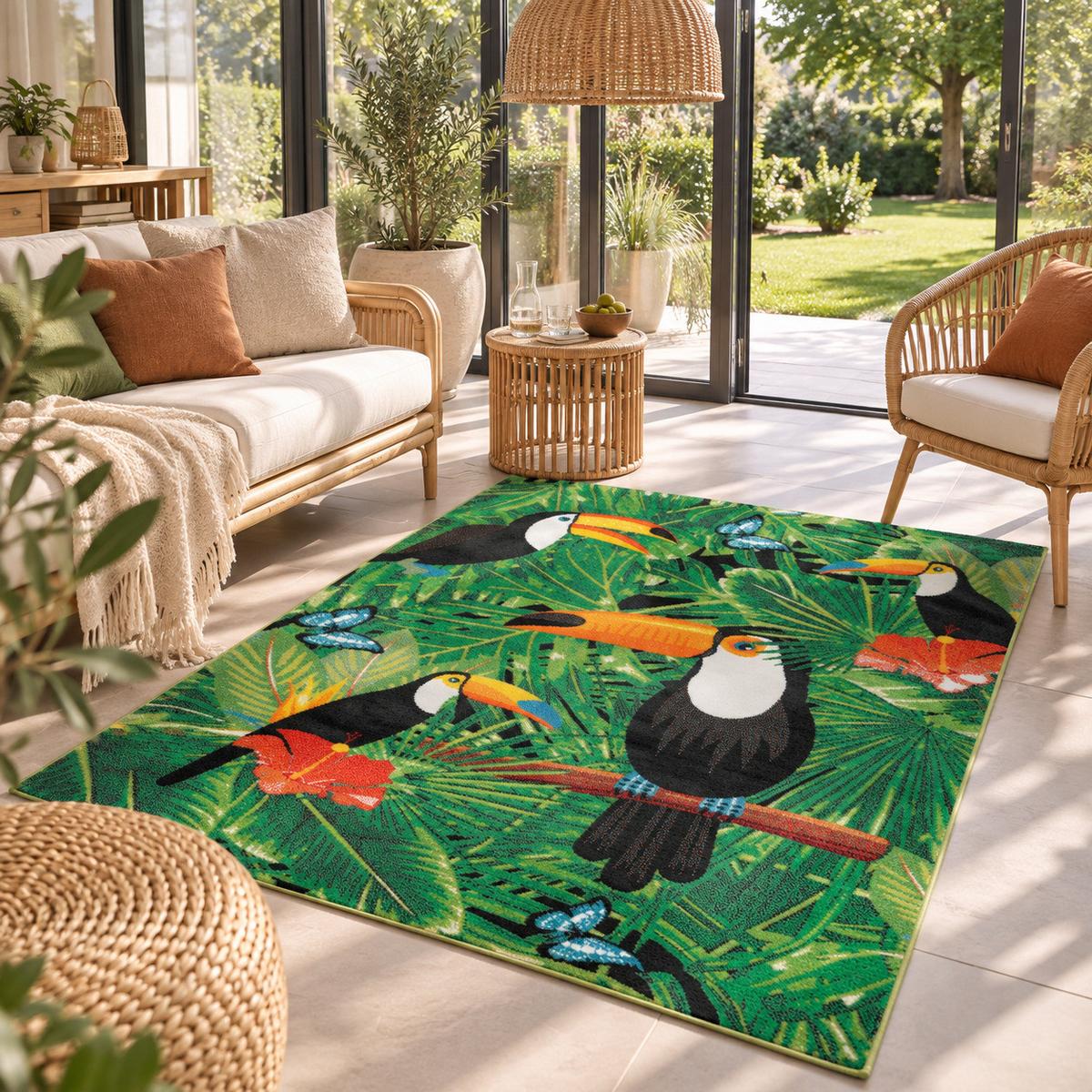 DESIGNER TEPPICH FARO TROPICAL TUKAN - Multicolor, Textil (200/290cm) - Pergamon