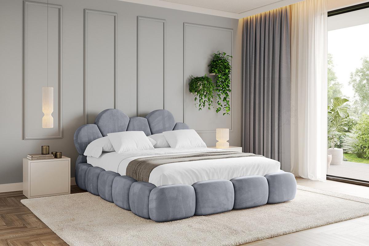 POLSTERBETT mit Bettkasten und Lattenrost, Bett mit Matratze H3/H4 - LANA 180x200 Grau - Grau, Holzwerkstoff/Textil (180/200cm) - ALTDECOR