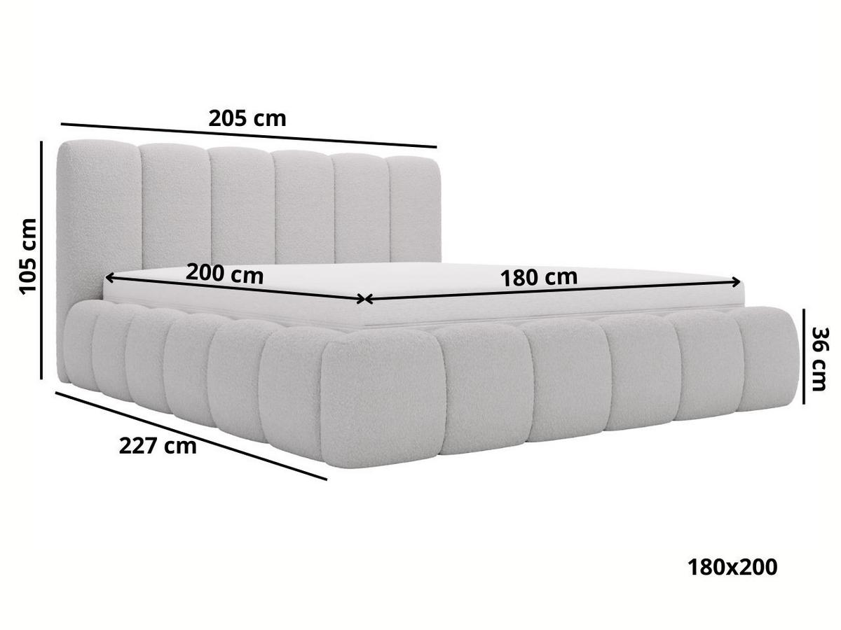 POLSTERBETT Cloud 180x200 Bouclé-Stoff Schwarz - Schwarz, Textil (180/200cm) - Graingold