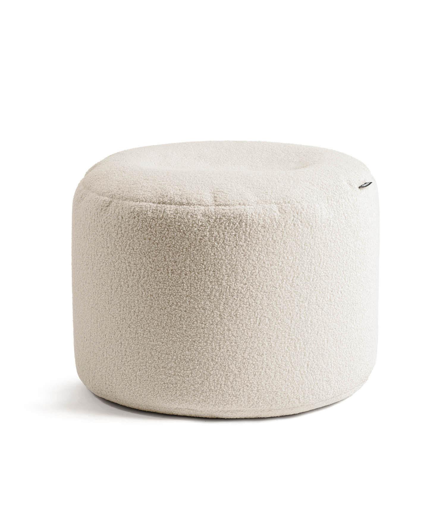POUF XL Bouclé Mochi - Beige, Textil (60/40/60cm) - Mokebo
