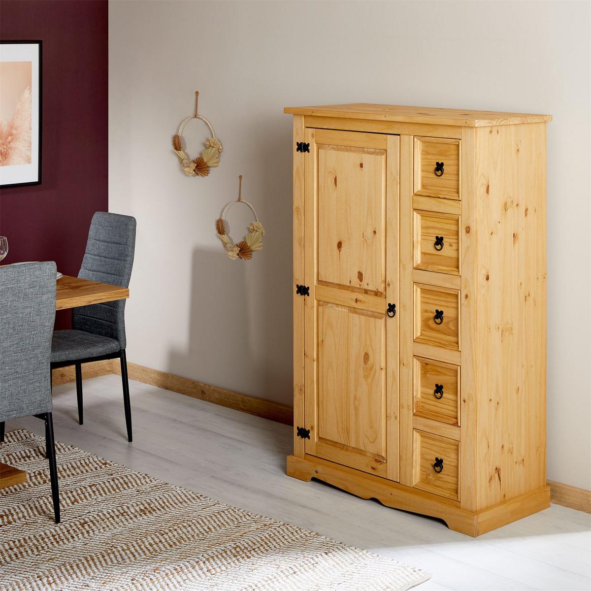 KOMMODE TEQUILA gebeizt/gewachst - Kieferfarben, Holz (95/150/45cm) - IDIMEX