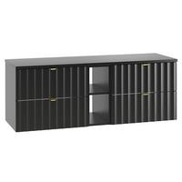 WASCHTISCHUNTERSCHRANK 140.6cm Lexa Schwarz - Schwarz, Holzwerkstoff (140.6/52.2/46.5cm) - Petits-meubles