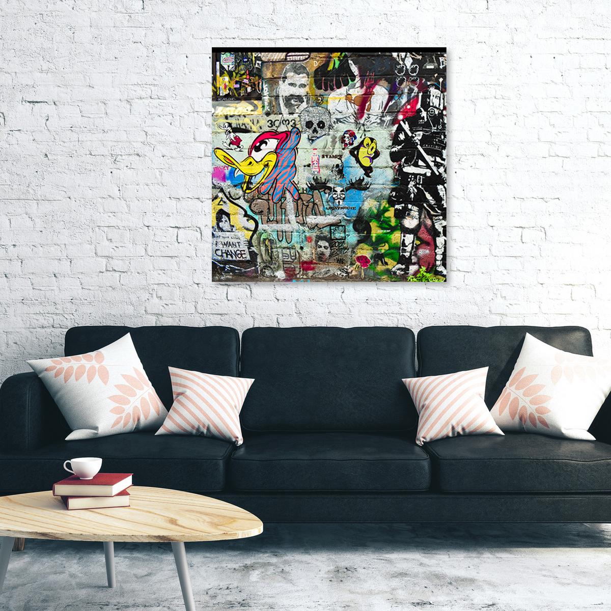 WANDBILD, Abstrakt-Farben 30x30cm - Multicolor, Textil (30/30cm) - Feeby