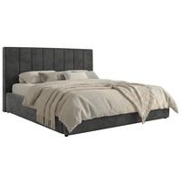 POLSTERBETT TENARDO CLASSIC 180/200 - Dunkelgrau Velvet - mit Pocket-Matratze - Dunkelgrau/Schwarz, Kunststoff/Textil (180/200cm) - MKS