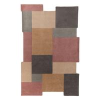 WOLLTEPPICH HALLEIN, geometrisch, Grau-Rosa, 150 x 240 cm - Rosa/Grau, Textil (240/150cm) - KADIMA DESIGN