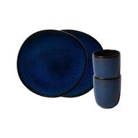 FRÜHSTÜCKS-SET Lave bleu 4-tlg. - Blau, Keramik (2/2/2cm) - like.Villeroy & Boch