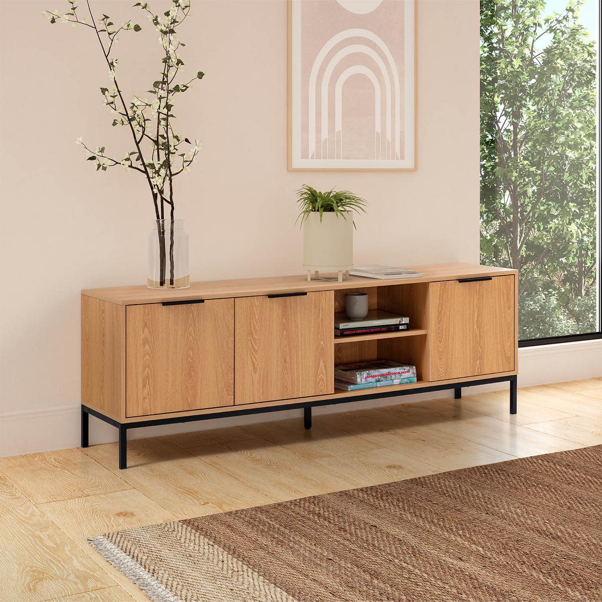 TV-ELEMENT Auri 3 türen Eichenfarbe - Honigeiche, Holzwerkstoff (160/55/40cm) - VS Venta-stock