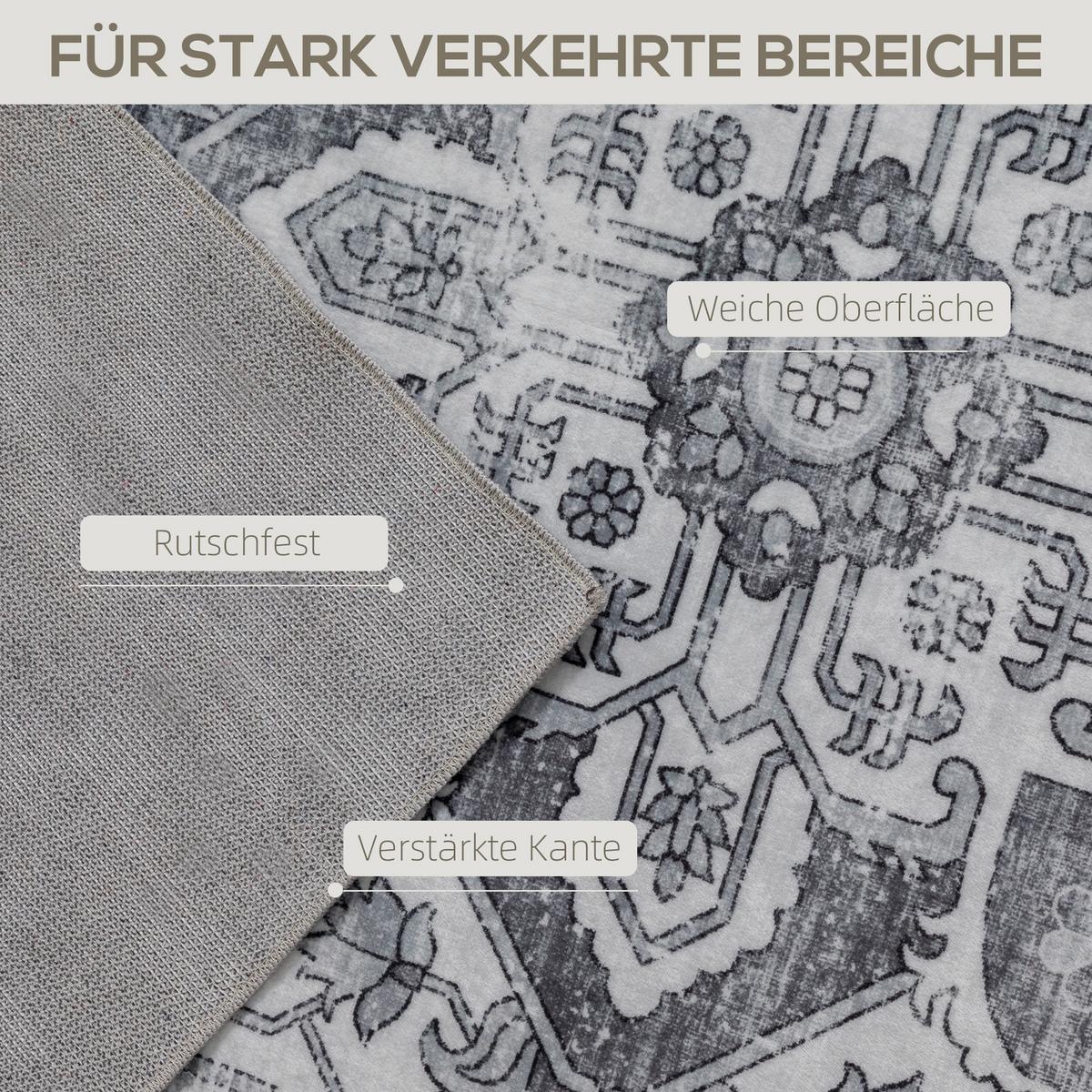 TEPPICH Flanell Grau - Grau, Textil (160/230cm) - HOMCOM