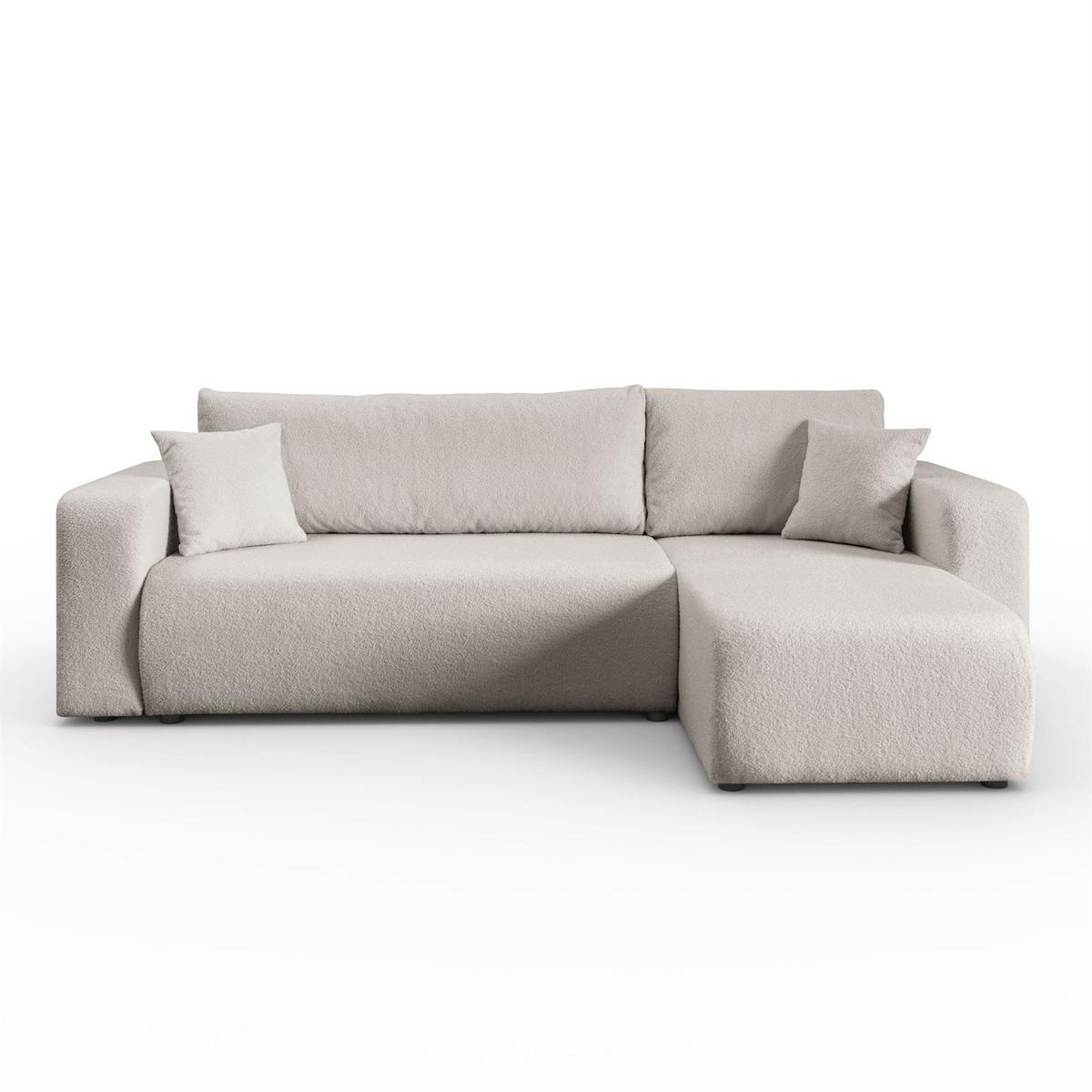 ECKSOFA VESPO L mit Schlaffunktion und Bettkasten - Creme, Textil (247/143cm) - Lookway