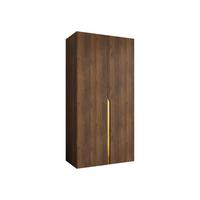 DREHTÜRENSCHRANK Mila I 100 - Goldfarben/Nussbaumfarben, Holzwerkstoff/Kunststoff (100/202/52cm) - MIRJAN24