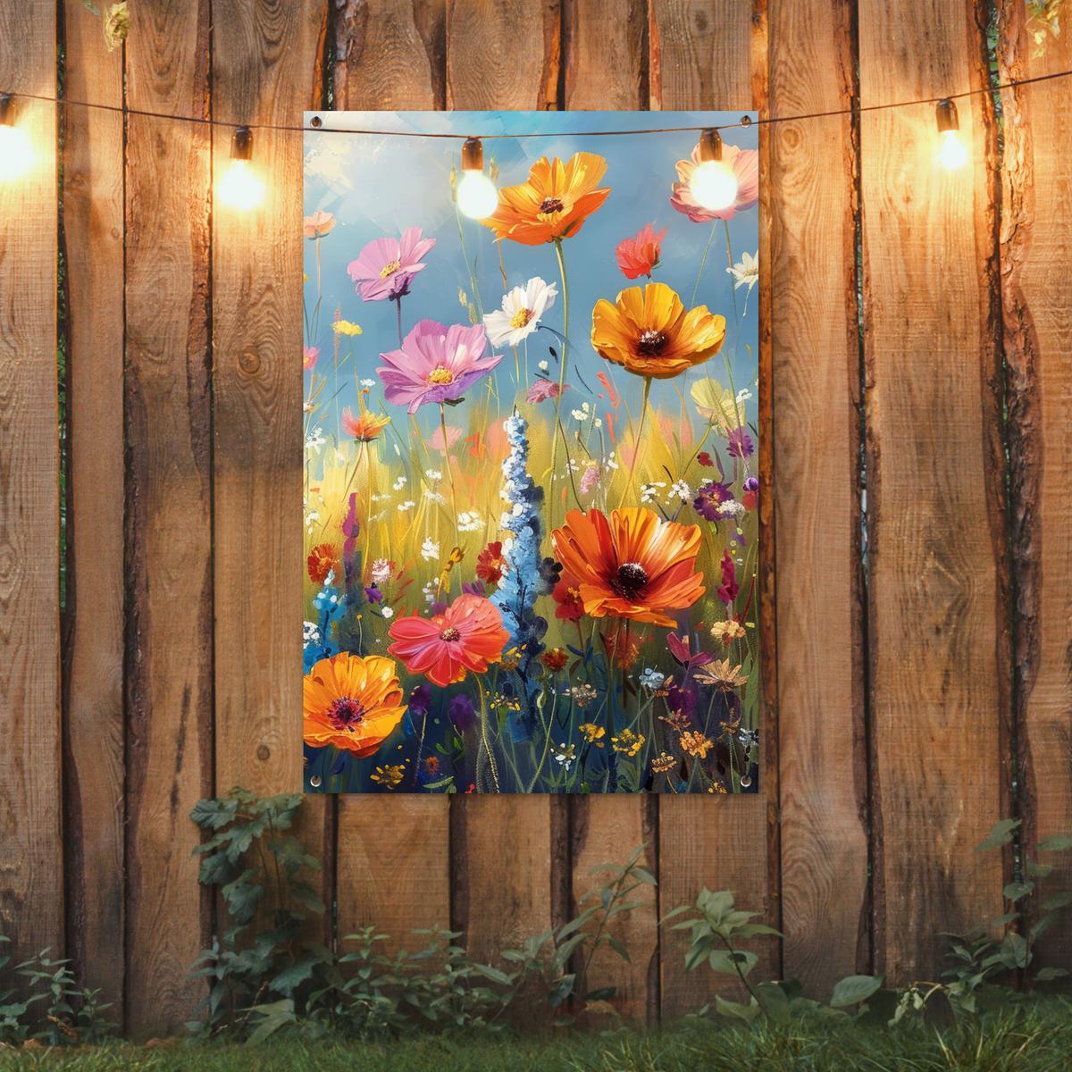 GARTENPOSTER Blumen - Natur - Botanik - Kunst Outdoor Bilder 80x120 cm - Hellblau, Kunststoff (80/120/0.2cm) - OnlyWow