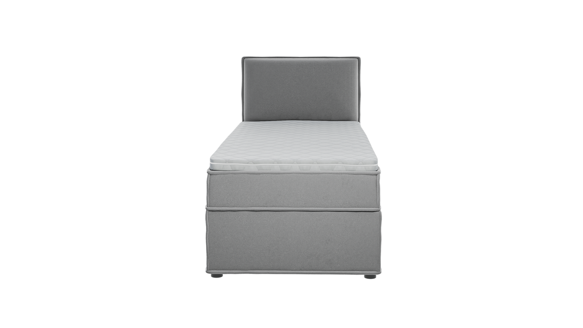 BOXBETT Eclipse 90/200 cm Grau Luxusmicrofaser - Schwarz/Grau, Holz/Kunststoff (90/200cm) - S-Style Möbel