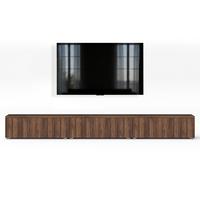 LOWBOARD Barvo 3x100 Nussbaum Warmia 300/36,5/32 cm – hängend oder stehend - Nussbaumfarben, Holzwerkstoff/Kunststoff (300/36.5/32cm) - AX Living