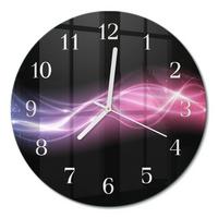 WANDUHR aus Glas Ø30 cm - Abstrakte Linien - Lila, Glas (30/30/0.4cm) - TULUP