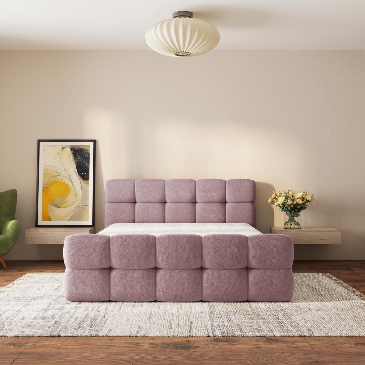 POLSTERBETT ELIZJA 120x200 cm mit Bettkästen - Rosa - Rosa, Holz (120/200cm) - MASSENO