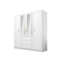 KLEIDERSCHRANK Retro Lux D4 - Goldfarben/Weiß, Holzwerkstoff (196/200/58cm) - MIRJAN24