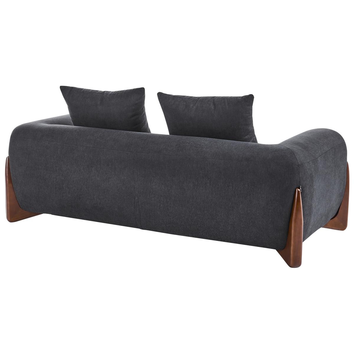SOFA-SET 6-Sitzer Schwarz Vinliden - Schwarz/Braun, Textil (217/82/87cm) - Beliani