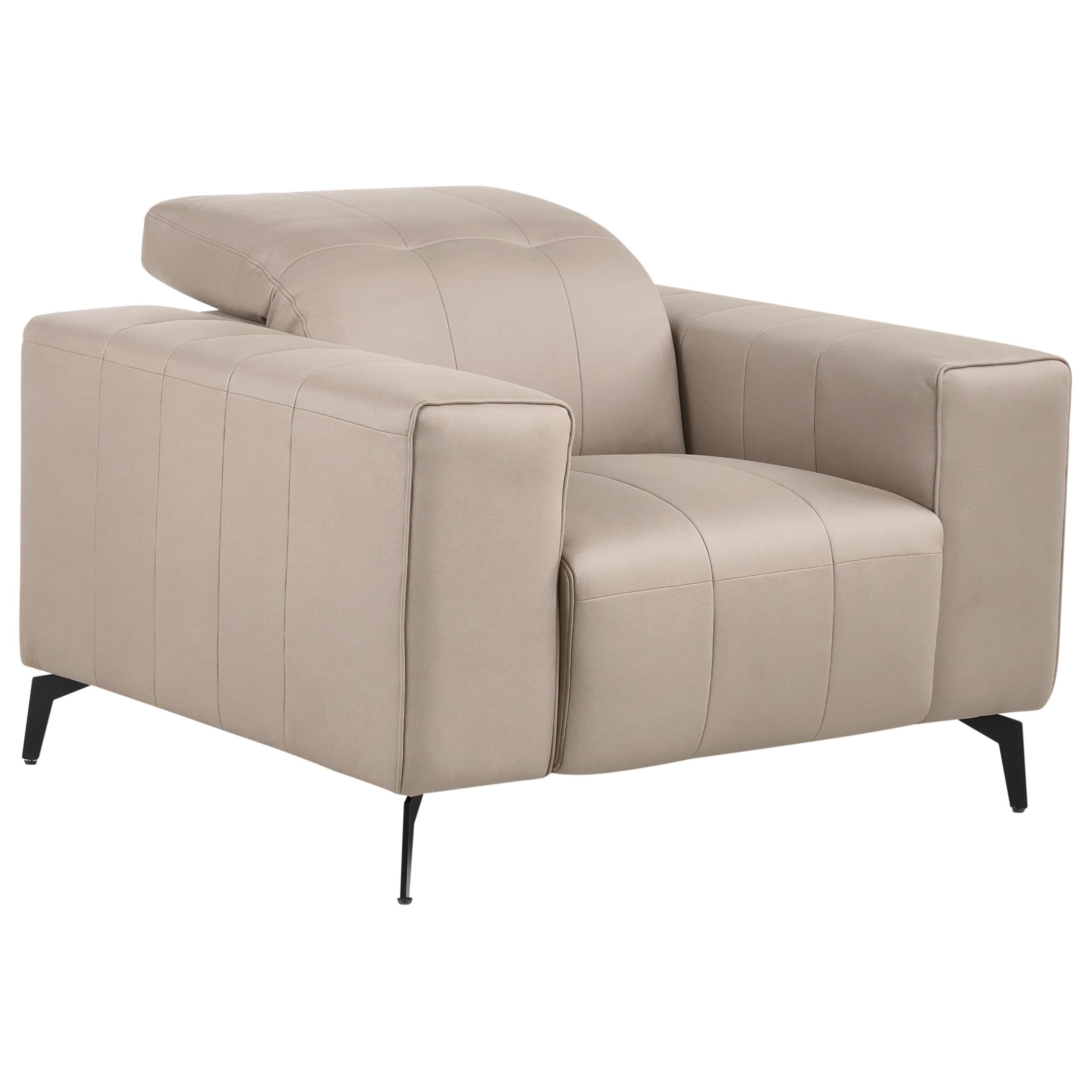 SESSEL Stoff Taupe Ommel - Taupe, Textil (110/80/102cm) - Beliani