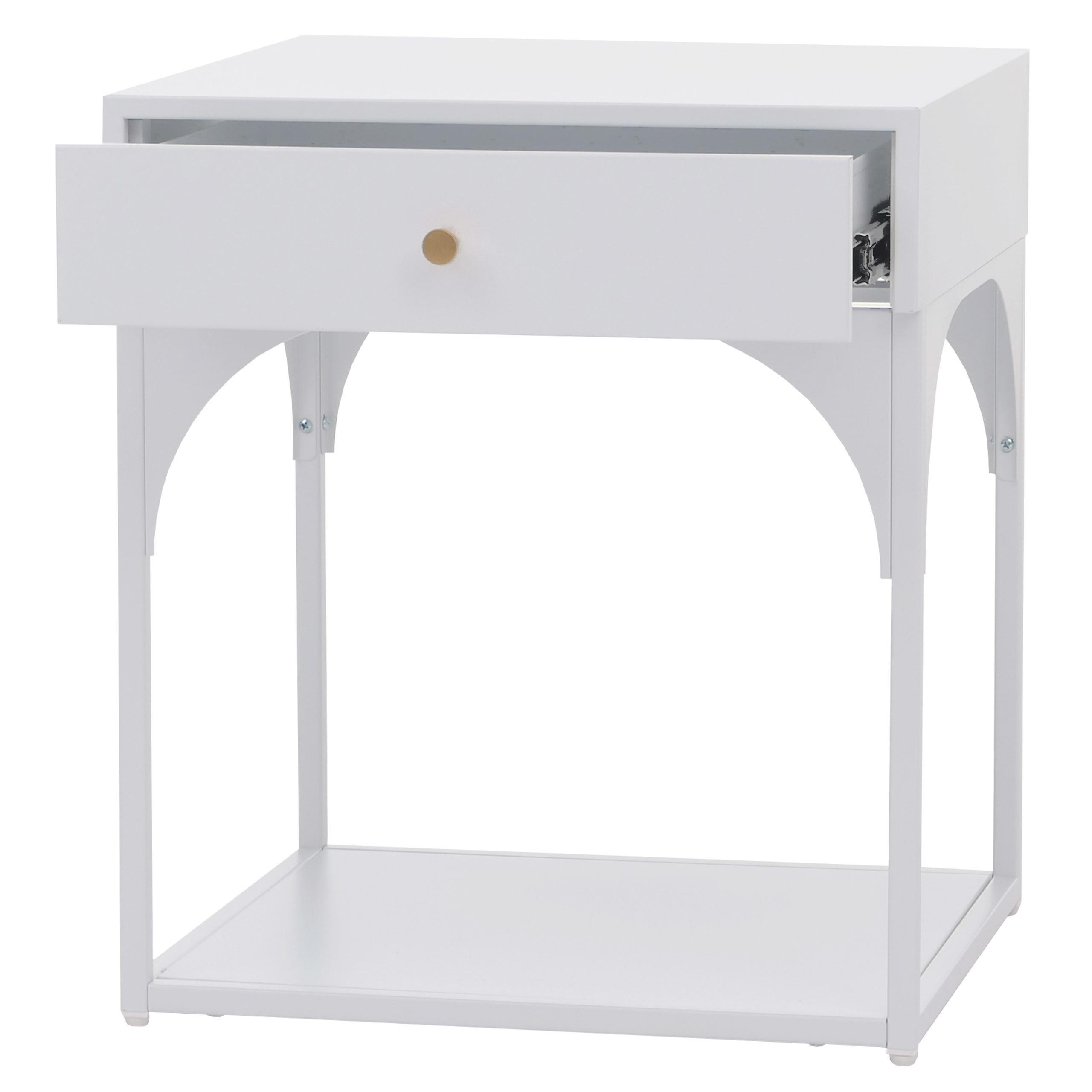 NACHTTISCH rechteckig Weiß - Weiß, Metall (43/50/41cm) - MCW