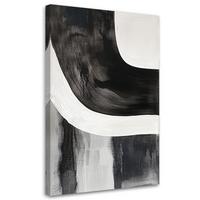 LEINWANDBILD Abstraktion Minimalismus Linien 40x60cm - Schwarz, Textil (40/60cm) - Feeby
