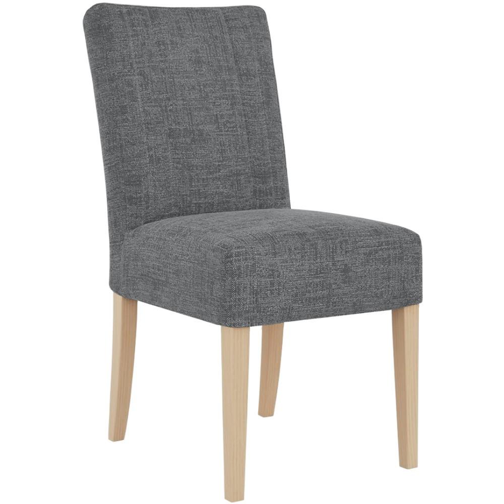 STUHL FREYA mit Buchenholzbeinen, Polsterstuhl, Dunkelgrau - Dunkelgrau/Buchefarben, Holz (47/94/42cm) - Beautysofa