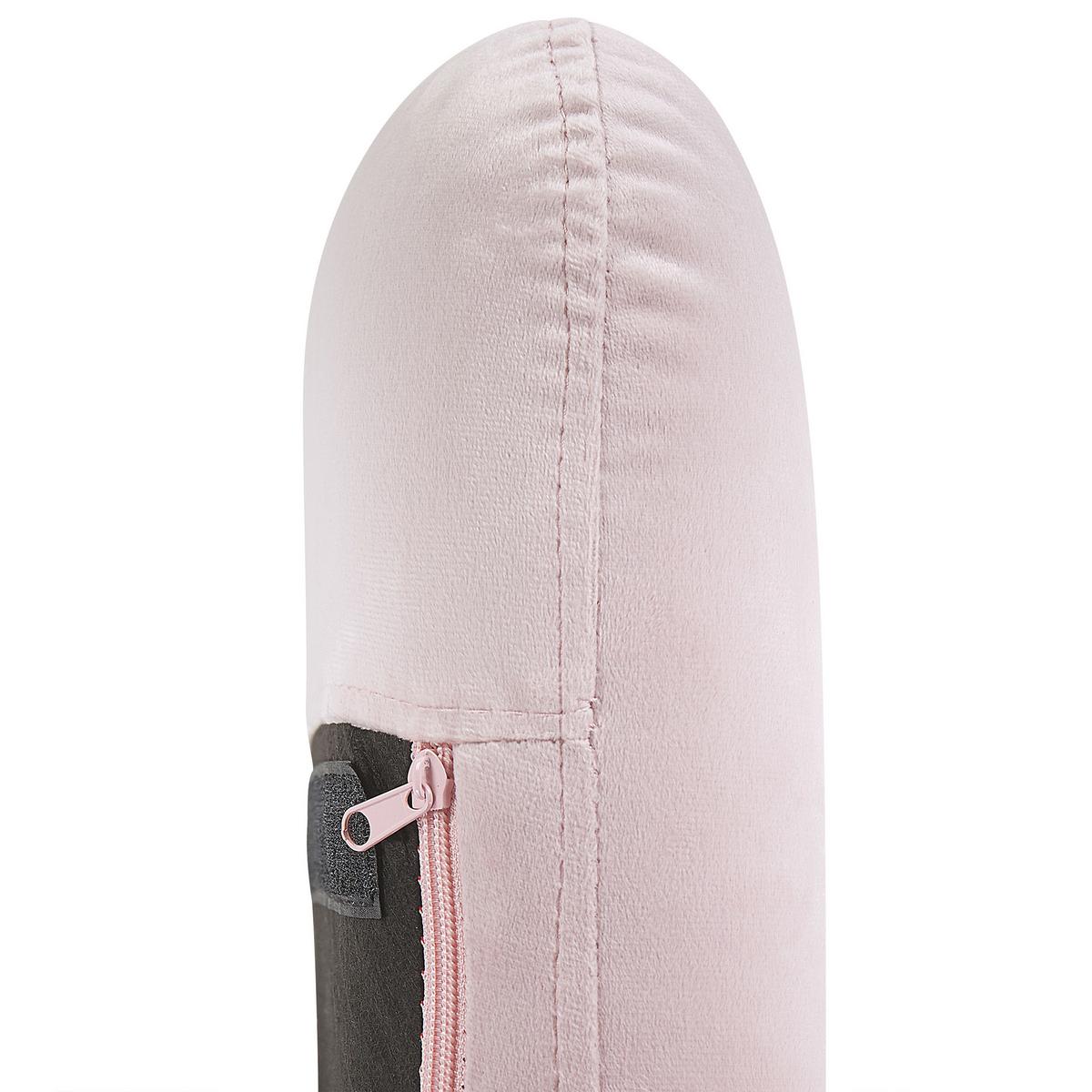 SCHAUKELSESSEL Samtstoff Rosa Ellan - Hellbraun/Pink, Textil (71/97/90cm) - Beliani