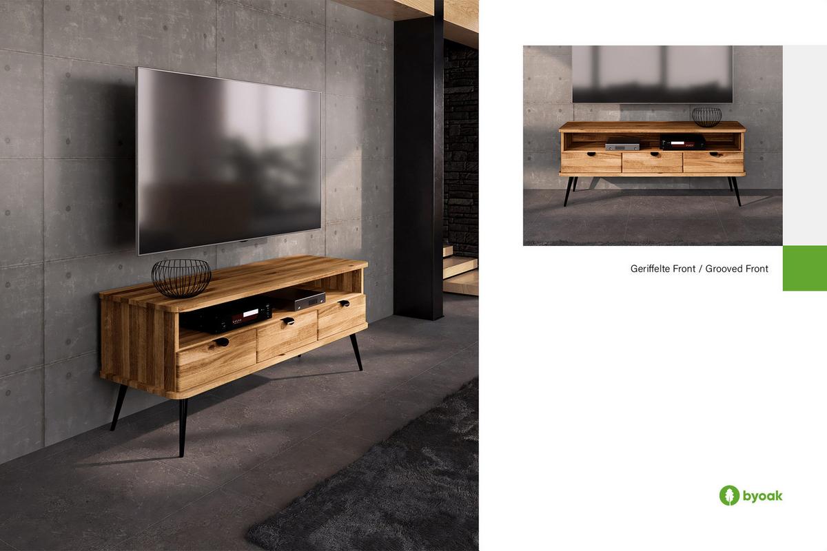 LOWBOARD LINA Kernbuche - Kernbuche, Holz (144/57/46cm) - byoak
