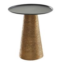 BEISTELLTISCH – Aluminium Gold Schwarz 40x40x45 cm Rund - Goldfarben, Metall (40/40/45cm) - KADIMA DESIGN