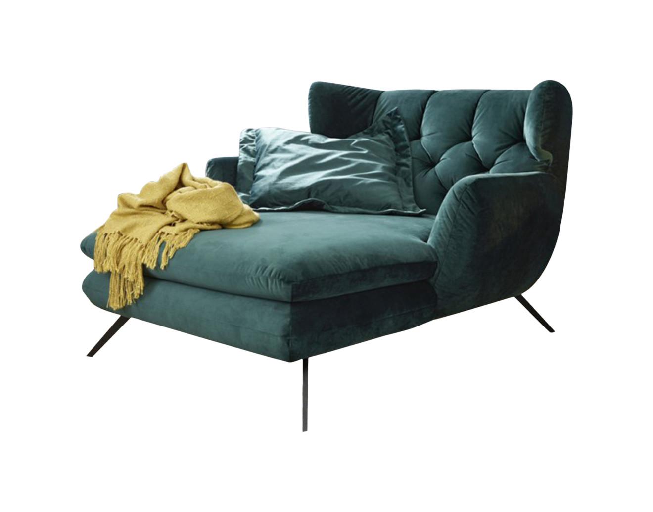 LONGSEAT CHAMRE Smaragdgrün Velvet - Smaragdgrün/Schwarz, Textil/Metall (130/95/160cm) - KAWOLA