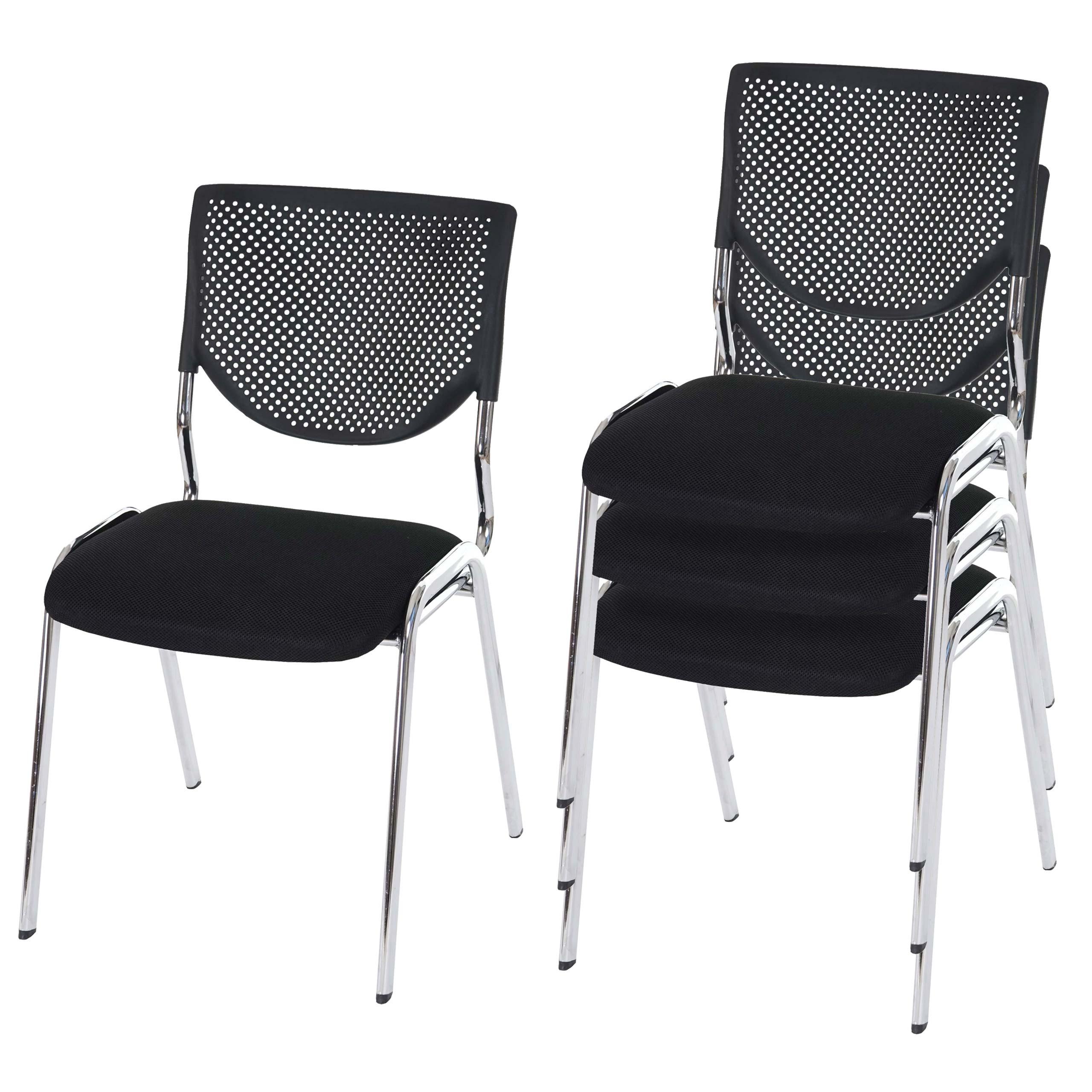BESUCHERSTUHL Schwarz 4er-Set - Schwarz, Textil (49/83/58cm) - MCW