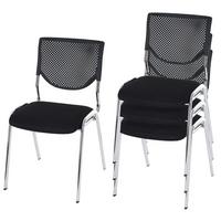 BESUCHERSTUHL Schwarz 4er-Set - Schwarz, Textil (49/83/58cm) - MCW