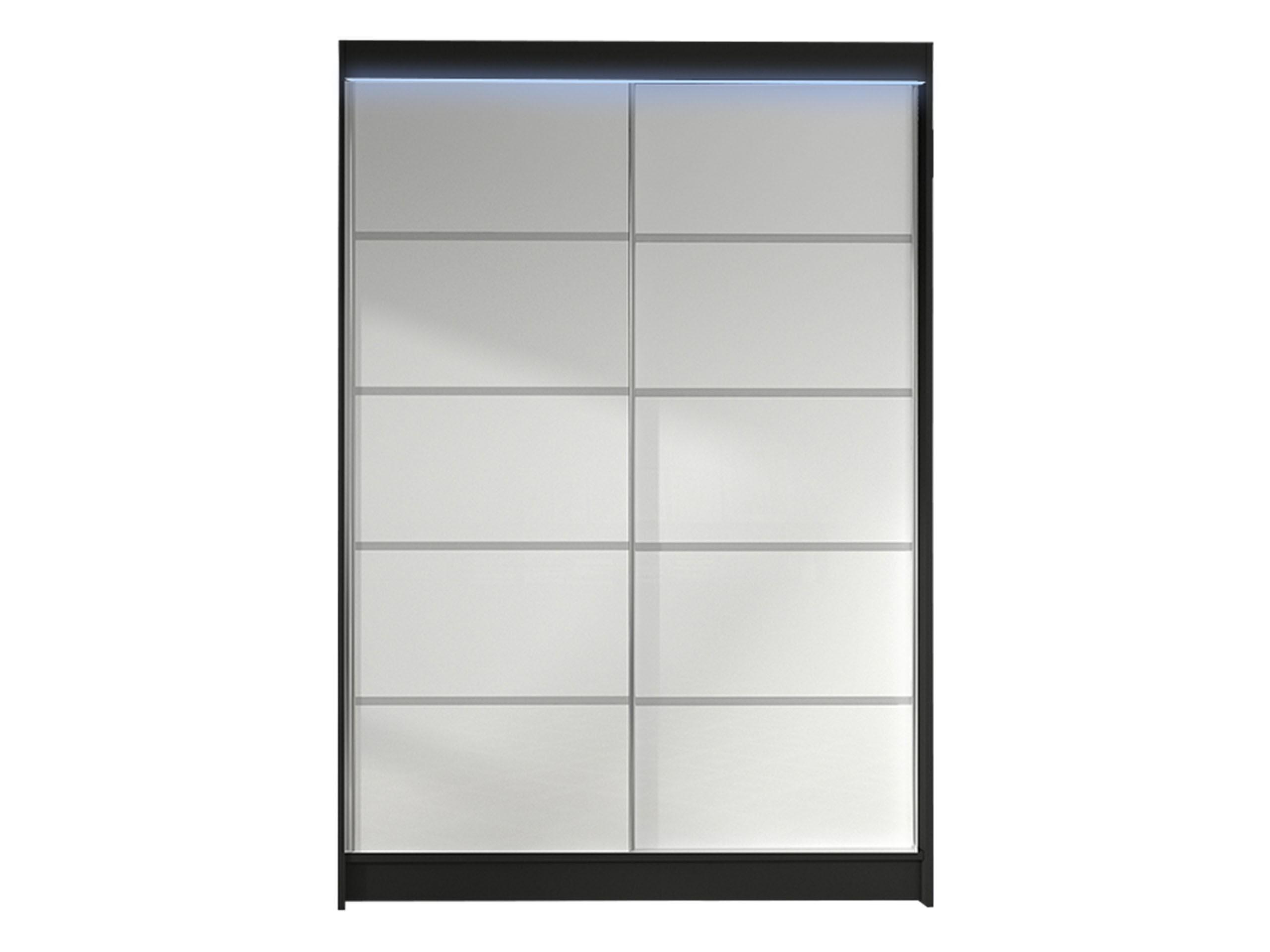 SCHWEBETÜRENSCHRANK Lino IV mit RGB LED Beleuchtung - Schwarz/Weiß, Holzwerkstoff/Metall (120/200/58cm) - MIRJAN24