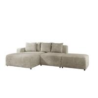 ECKSOFA Megan Xs In Poso - Beige, Holzwerkstoff/Textil (304/165cm) - Fun Möbel