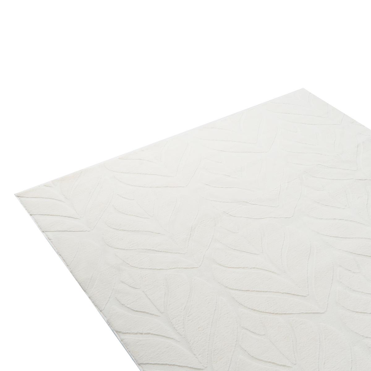 KUNSTFELLTEPPICH Cremeweiß 160/230 cm Mitchell - Creme/Weiß, Kunststoff (160/230cm) - Beliani